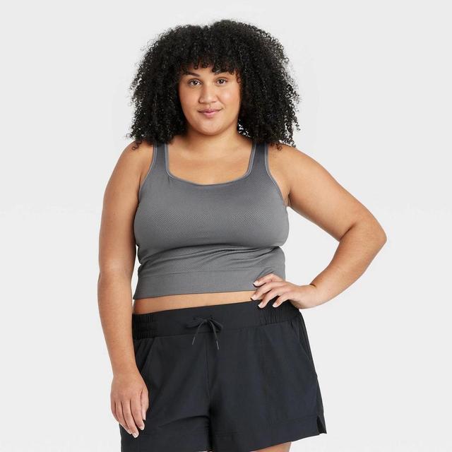 Womens Seamless Square Neck Cropped Tank Top - All In Motion 1X Product Image