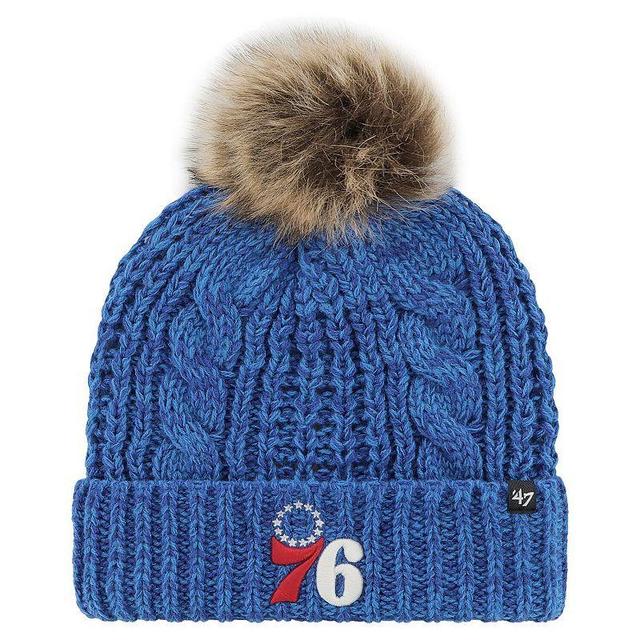 Womens 47 Royal Philadelphia 76ers Meeko Cuffed Knit Hat with Pom Product Image