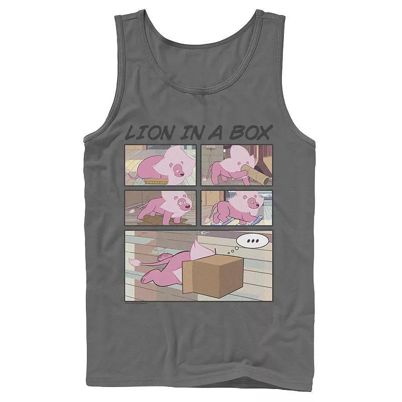 Mens Cartoon Network Stevens Universe Lion In A Box Comic Strip Tank Top Athletic Grey Product Image