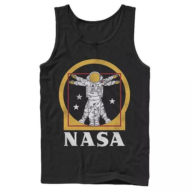 Mens NASA Astronaut Golden Vitruvian Space Man Graphic Tank Top Product Image