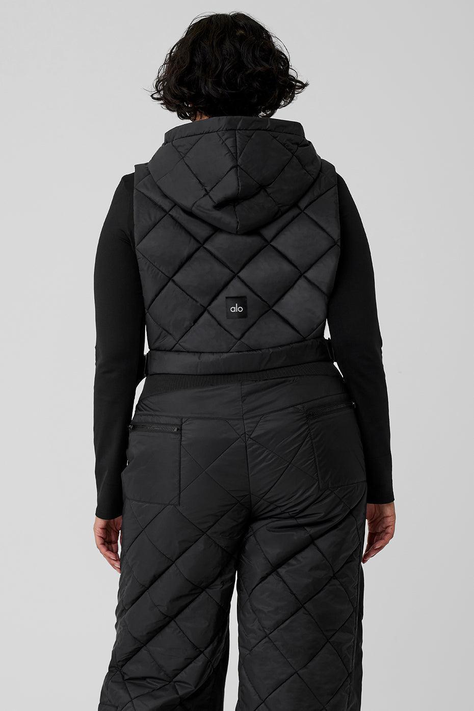 Cropped Snowrider Sleeveless Puffer Top - Black Female Product Image