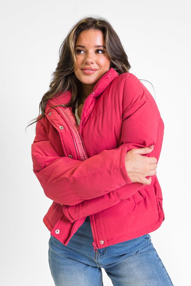 Snow Problem At All Magenta Puffer Jacket FINAL SALE Product Image