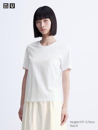 Womens Supima Cotton Crew Neck T-Shirt White 2XS UNIQLO US Product Image