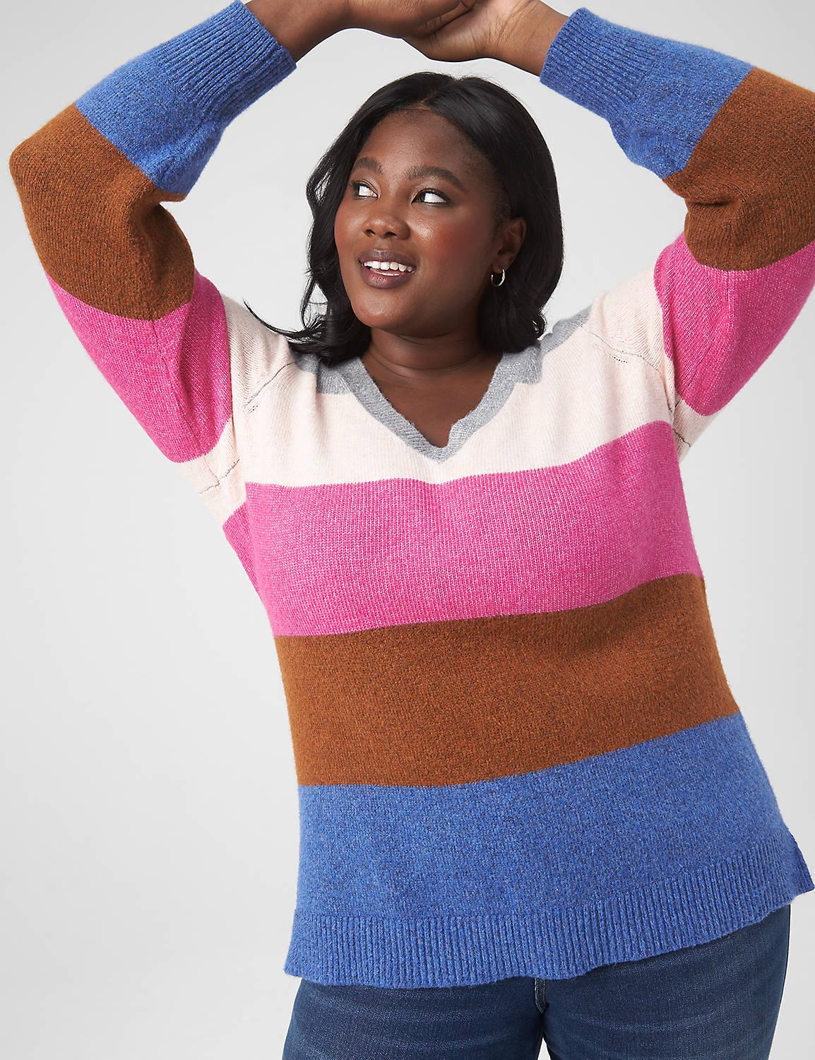 Classic V-Neck Tunic Pullover Sweater Product Image