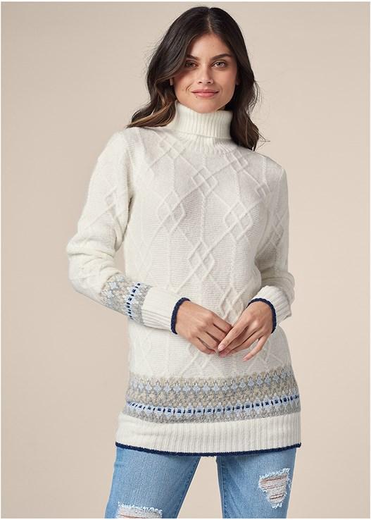 Fair Isle Turtleneck Sweater Product Image