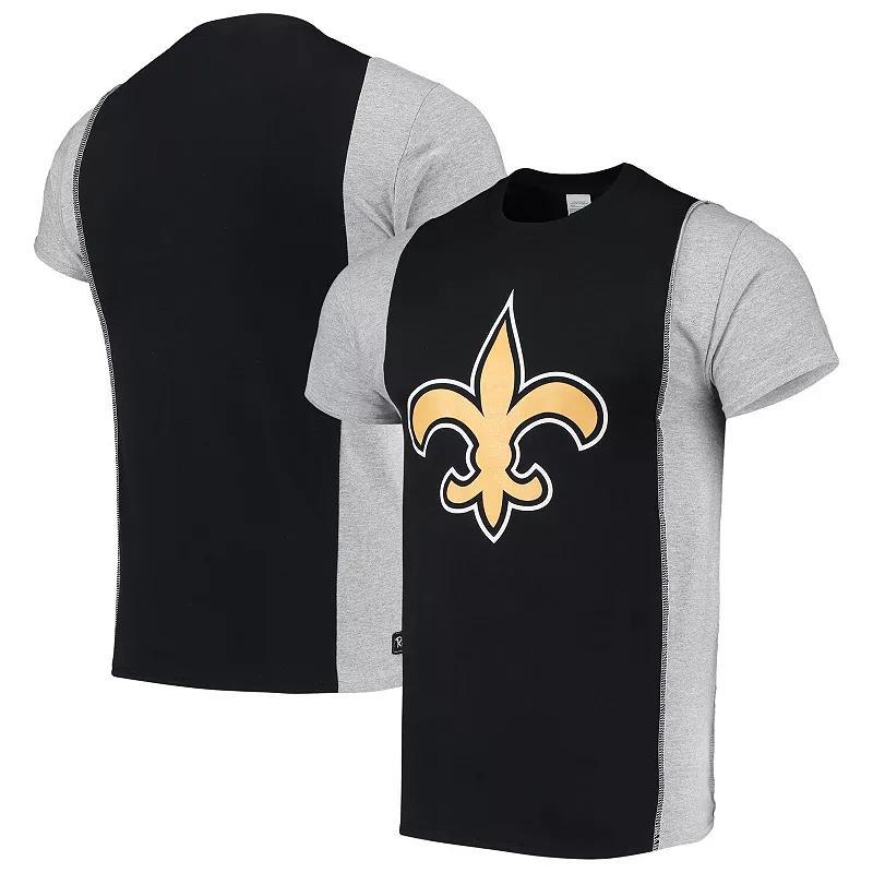 Mens Refried Apparel /Gray New Orleans Saints Sustainable Upcycled Split T-Shirt Product Image