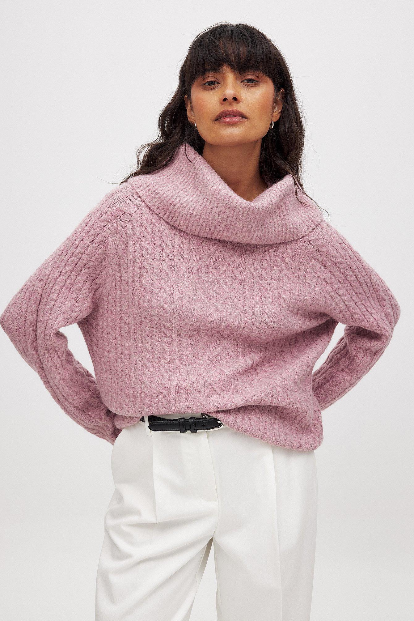 Cable Knitted Turtle Neck Sweater Product Image