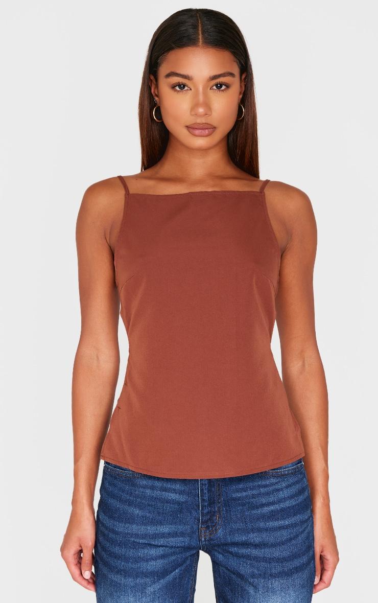 Chocolate Backless Long Top Product Image