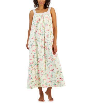 Charter Club Womens Cotton Floral Lace-Trim Nightgown, Created for Macys Product Image