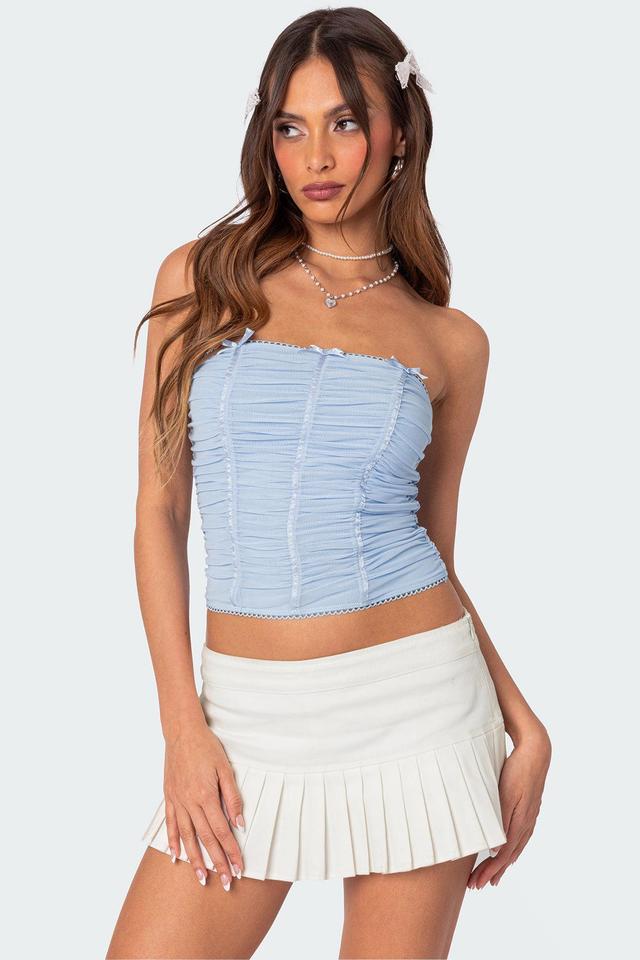 Veronika Ruched Mesh Top Product Image