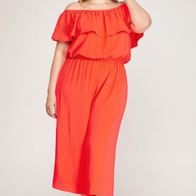 Ruffled Off-Shoulder Jumpsuit Product Image