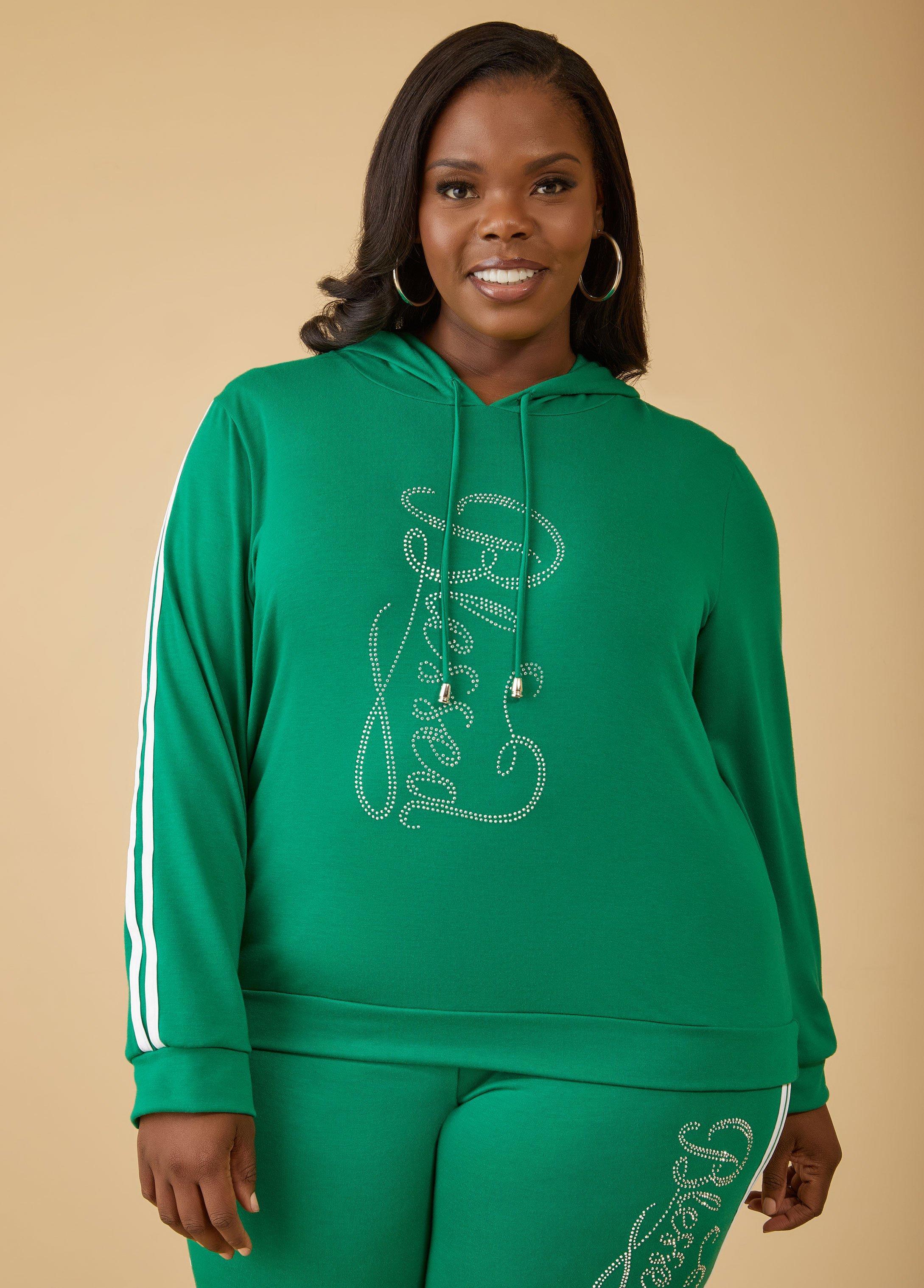 Plus Size Blessed Crystal Hoodie Ashley Stewart Product Image