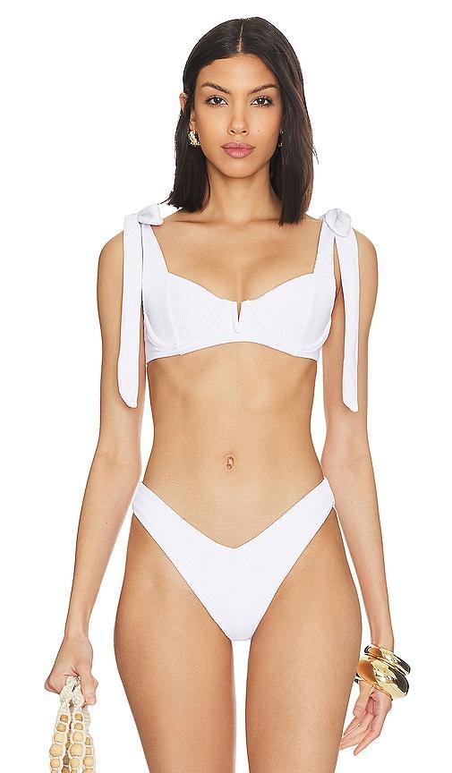 BEACH RIOT Blair Bikini Top in White. - size M (also in L, S) Product Image