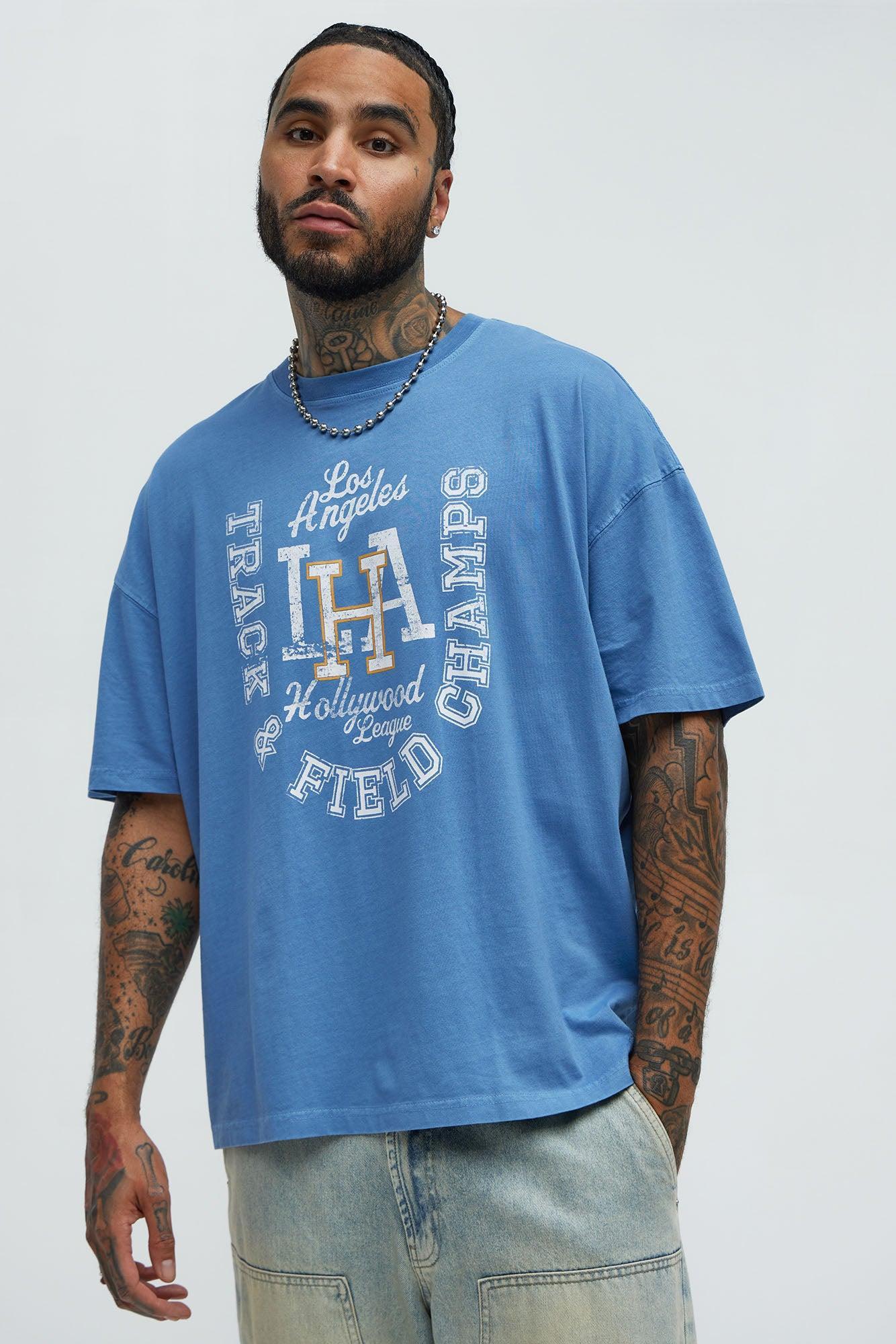 LA Track & Field Champs Oversized Short Sleeve Tee - Blue Product Image