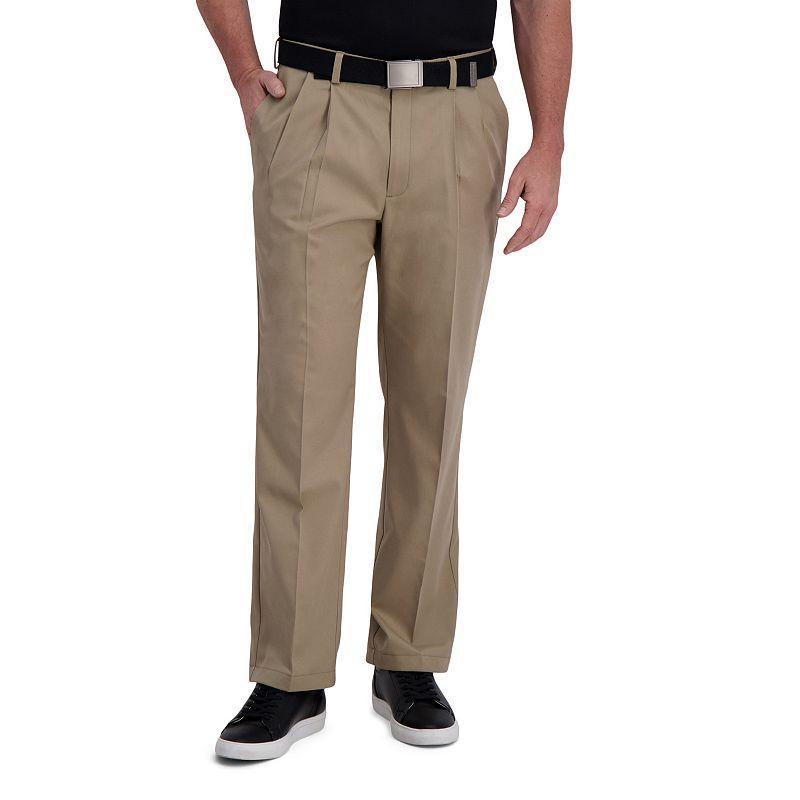 Mens Haggar Cool Right Performance Flex Classic-Fit Pleated Pants Product Image