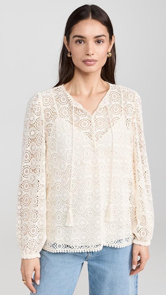 FRAME Lace Tassel Popover Shirt | Shopbop Product Image