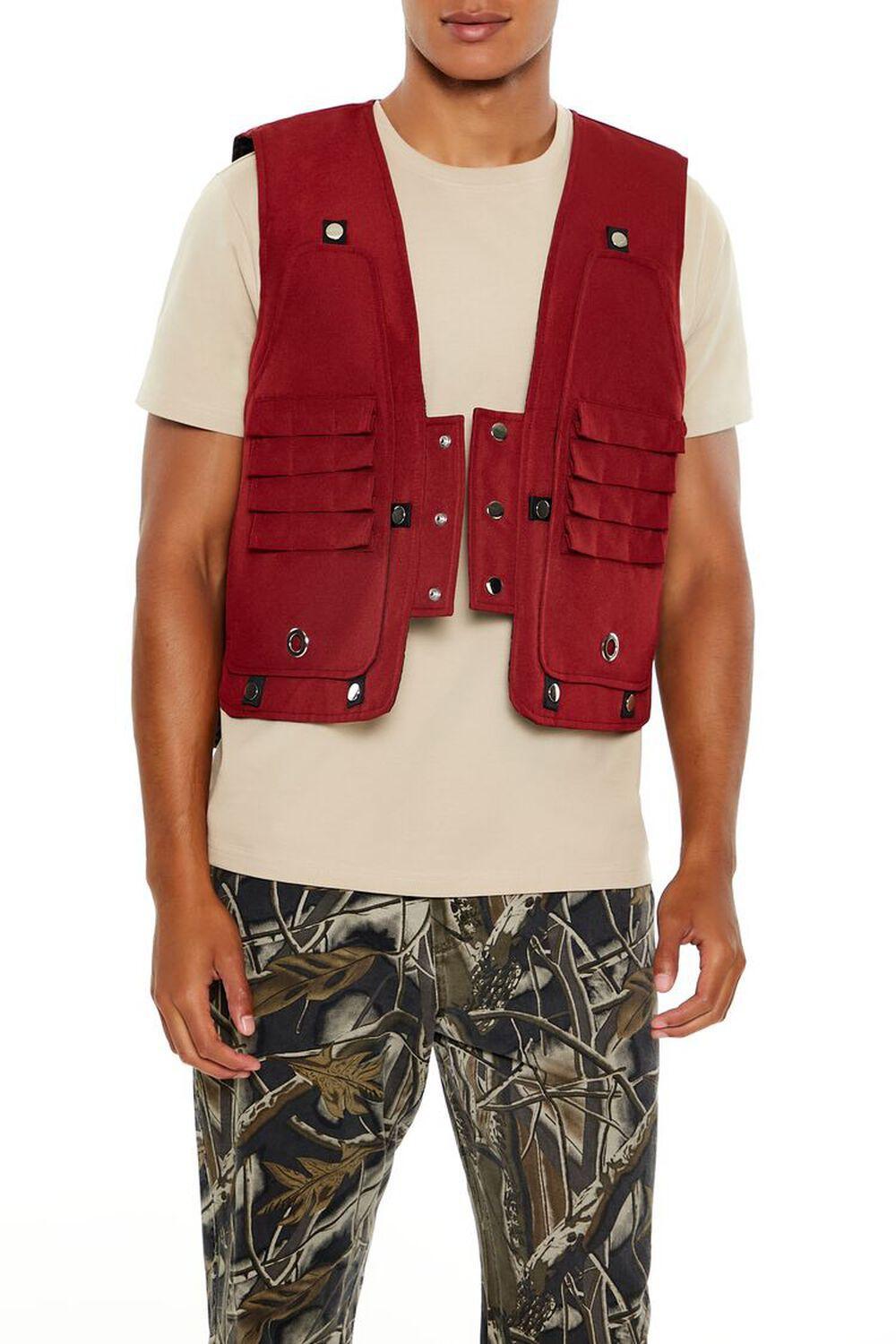 Studded Button-Front Utility Vest | Forever 21 Product Image