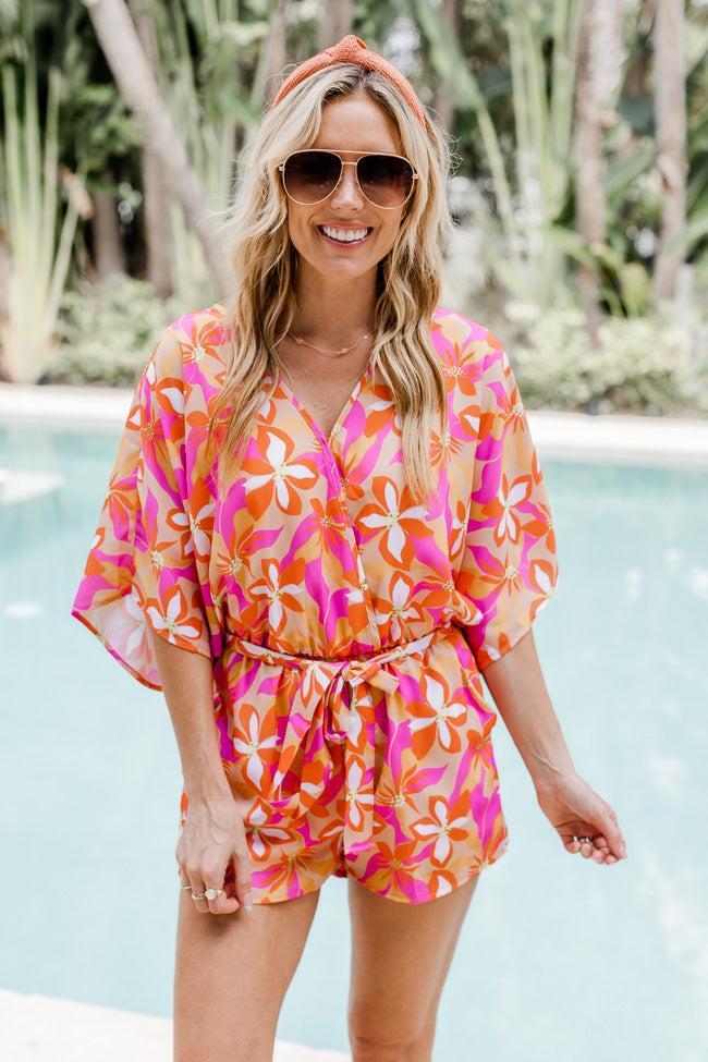 Feeling Bold Fuchsia Floral Romper FINAL SALE Product Image