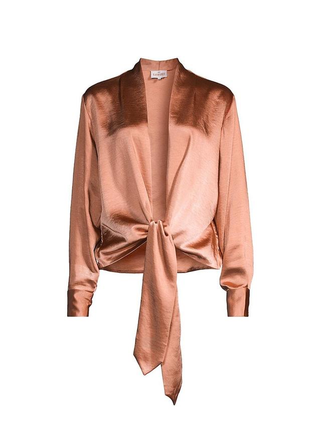 Womens Satin Wrap Jacket Product Image