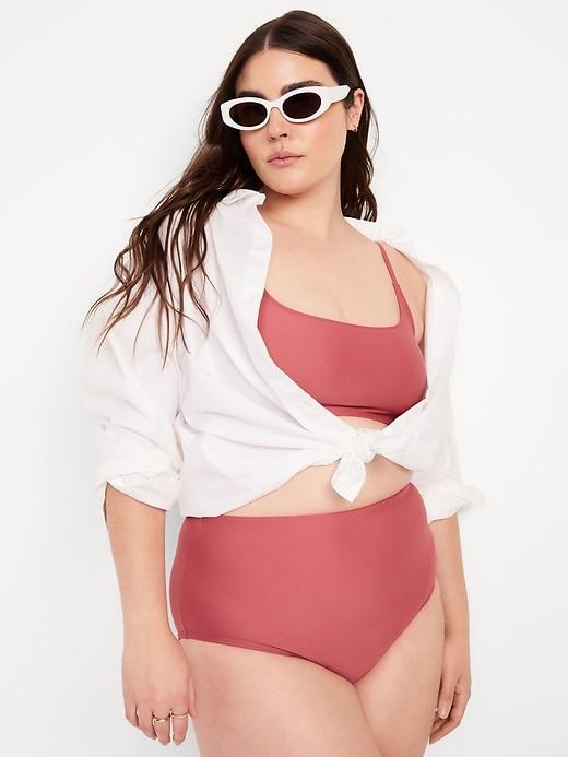 High-Waisted French-Cut Bikini Swim Bottoms Product Image