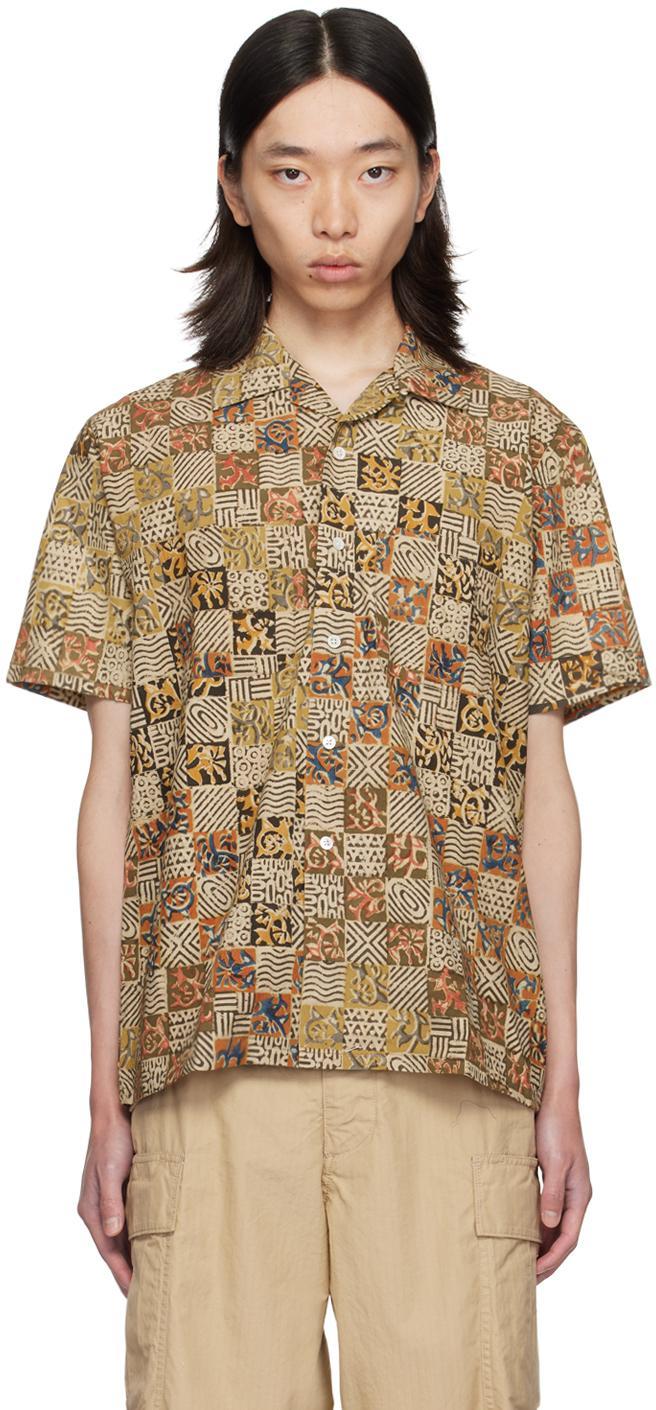 Brown Block Print Shirt Product Image