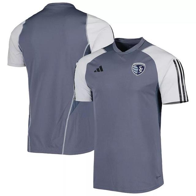 Mens adidas Gray Sporting Kansas City 2023 On-Field Training Jersey - Gray Product Image