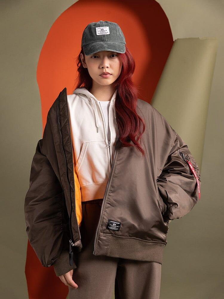 WOMEN'S OVERSIZED MA-1 MOD BOMBER JACKET Product Image