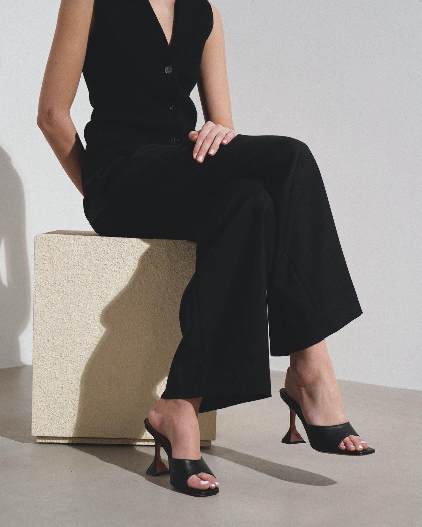 Black Lupita 95 Leather Mules Product Image