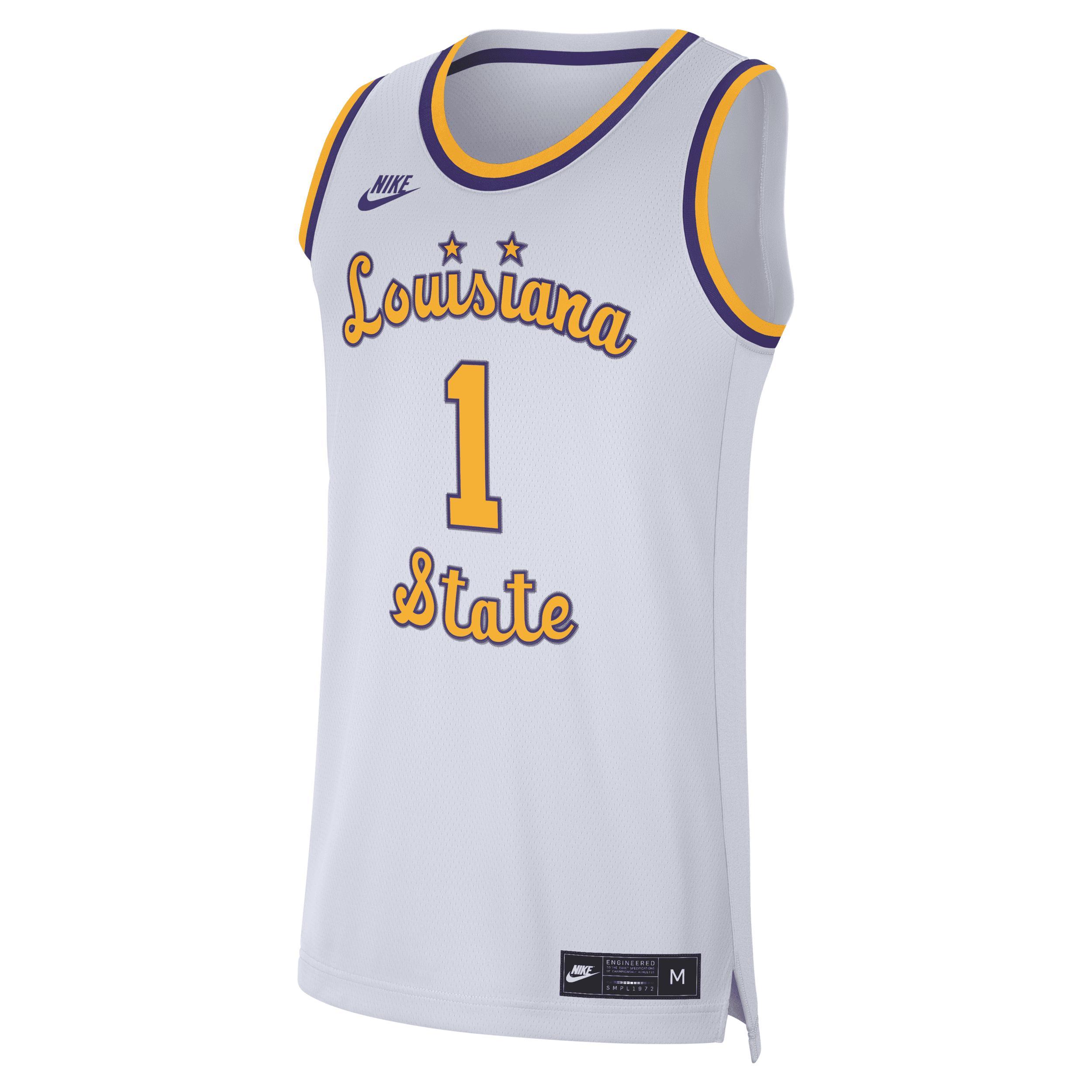 Mens Nike #1 White Lsu Tigers Replica Basketball Jersey - White Product Image