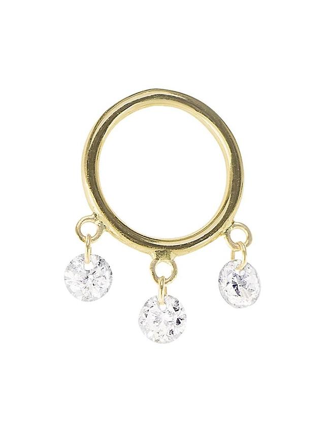 Womens Hlios 18K Yellow Gold & 0.3 TCW Diamond Circle Earring Product Image