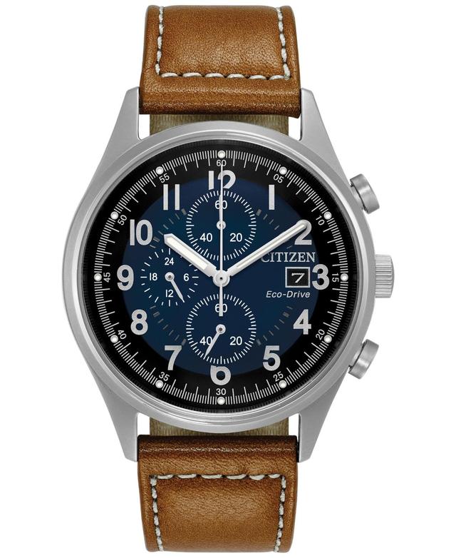 Men's Citizen Eco-DriveÂ® Chandler Chronograph Strap Watch with Blue Dial (Model: Ca0621-05L) Product Image