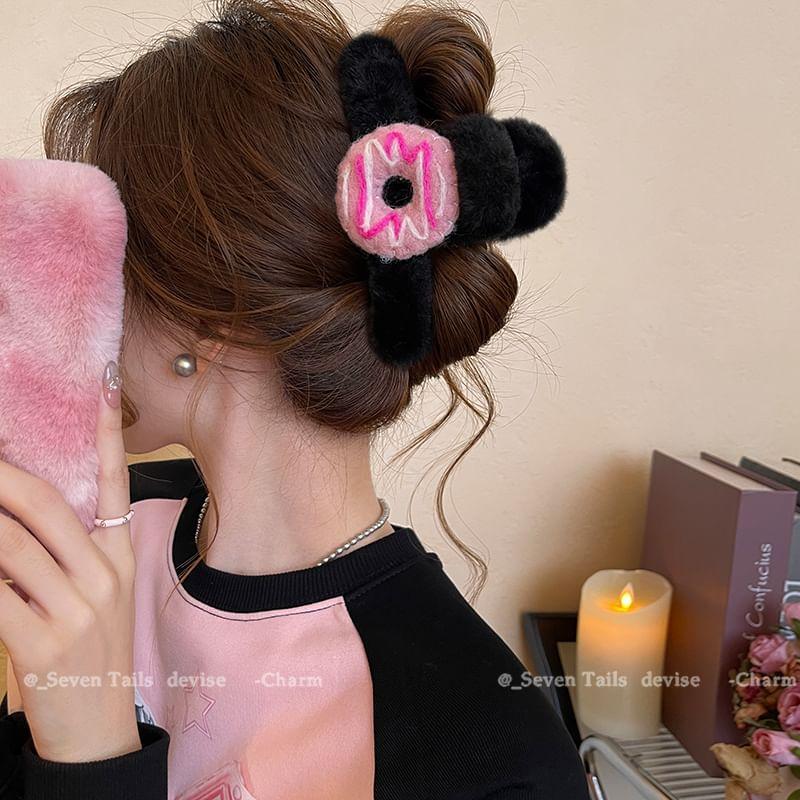 Donut Chenille Acrylic Hair Claw Clip Product Image