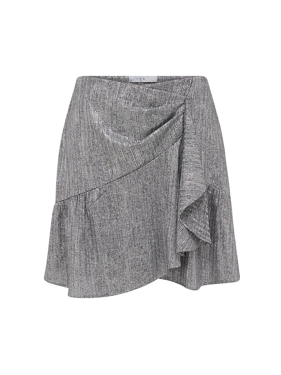 Womens Imane Ruffled Lurex Mini Skirt Product Image