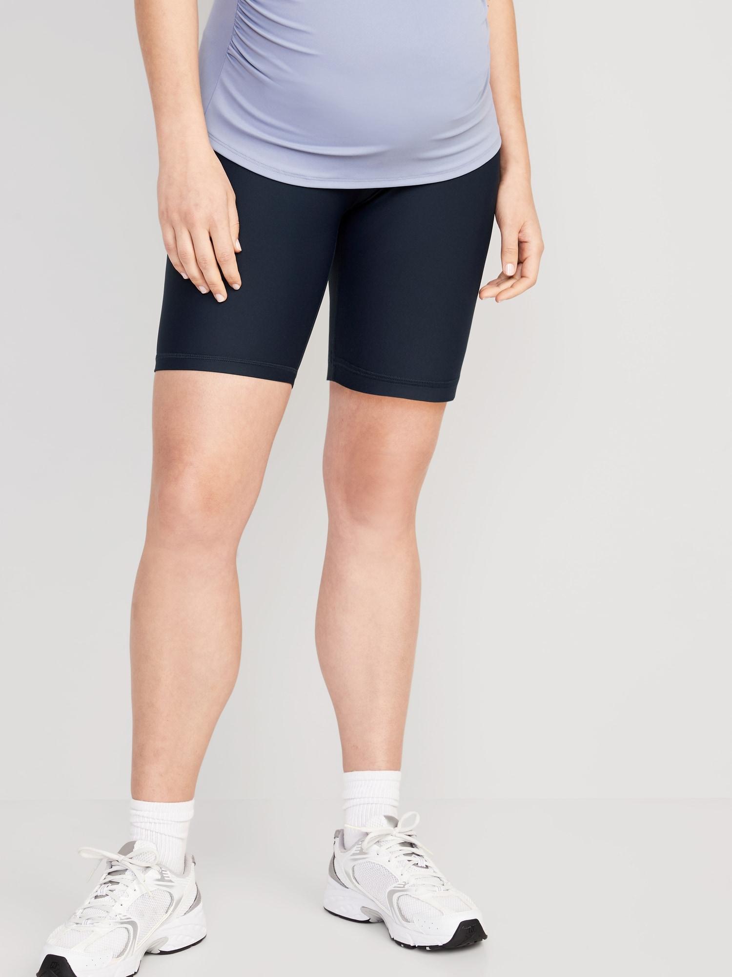 Maternity Full Panel PowerSoft Biker Shorts -- 8-inch inseam Product Image