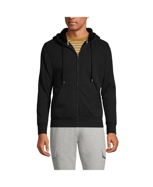 Big & Tall Lands End Serious Sweats Full-Zip Sherpa Hoodie, Mens Radiant Blue Product Image