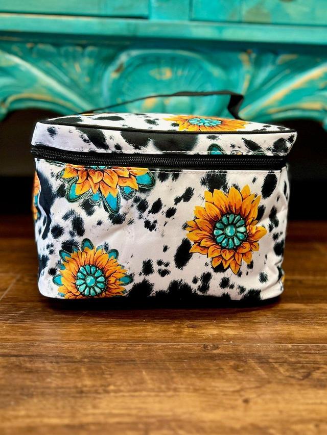 Herd in Sunflowers Large Cosmetic Case Product Image