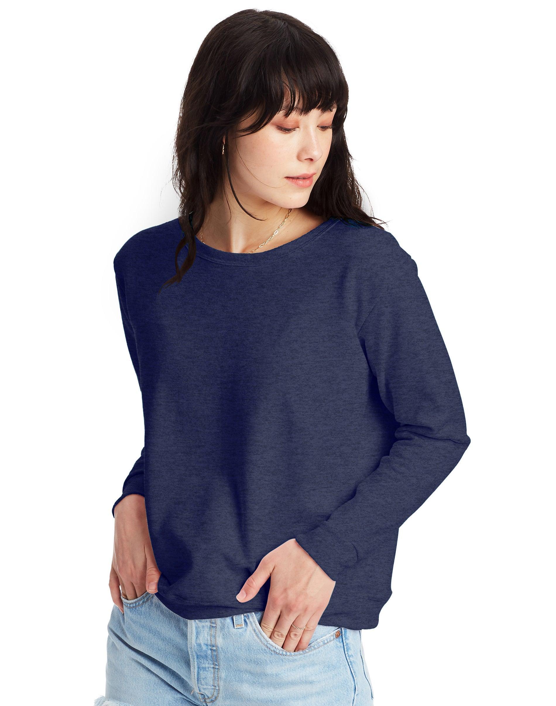 Hanes EcoSmart Womens Fleece Crewneck Sweatshirt Slate Heather 2XL Product Image