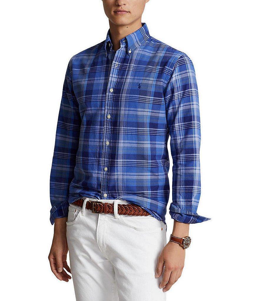 Polo Ralph Lauren Classic Fit Plaid Oxford Long Sleeve Woven Shirt Product Image