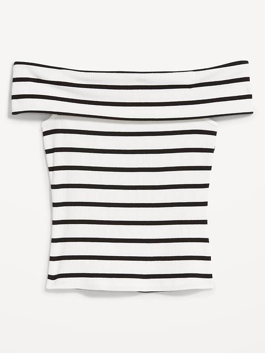 Off-Shoulder Ribbed Top Product Image