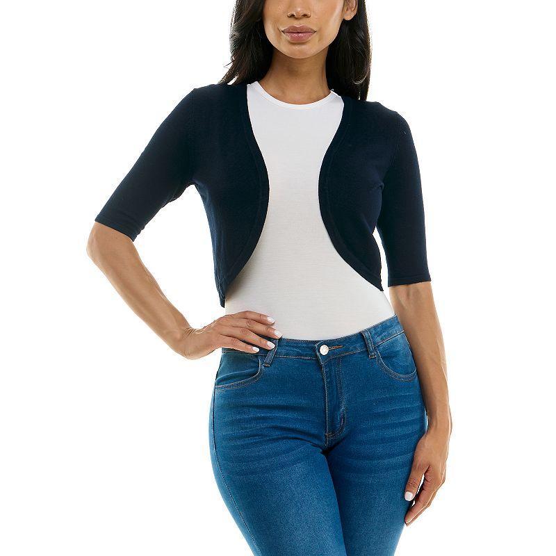 Womens Nina Leonard Curved Edge Bolero Blue Product Image