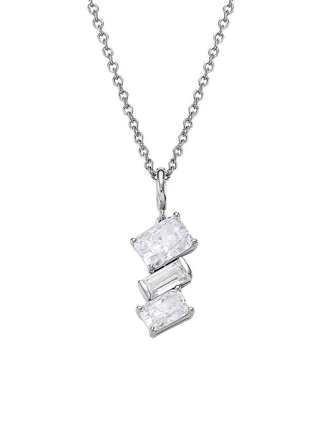 Womens Jazz Sterling Silver & Cubic Zirconia Pendant Necklace Product Image