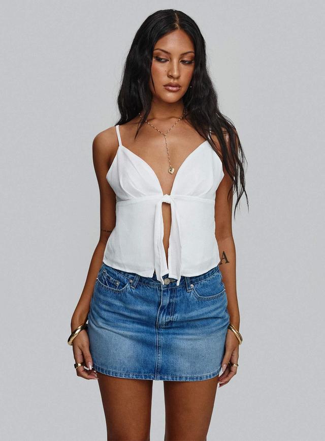 Paulette Denim Mini Skirt Light Wash Product Image