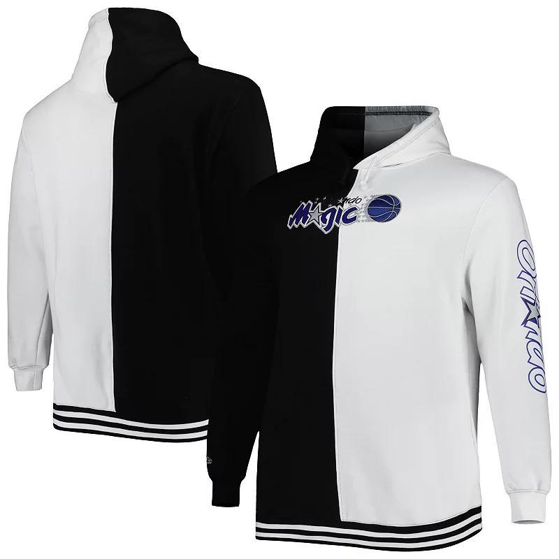 Mens Mitchell & Ness Black/White Orlando Magic Big & Tall Hardwood Classics Split Pullover Hoodie Product Image