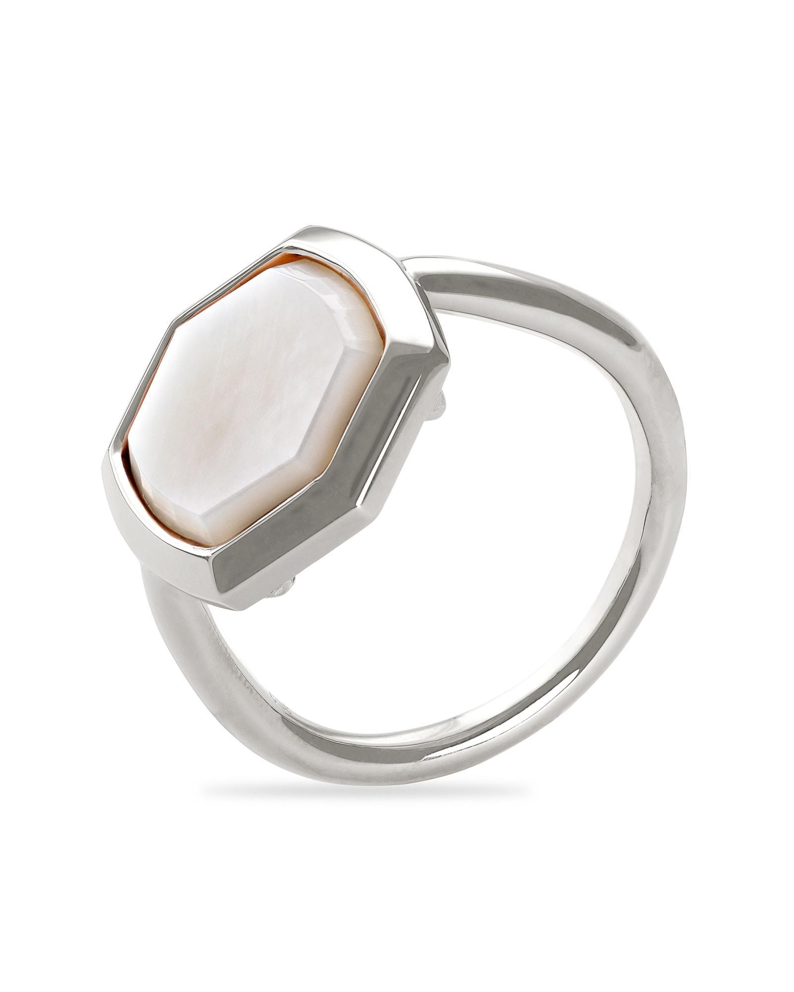 Davis 18k Rose Gold Vermeil Cocktail Ring in Ivory Mother-of-Pearl Product Image