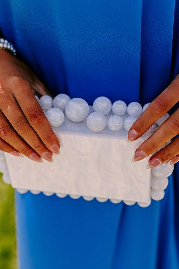 Cava Acrylic Clutch in White Product Image