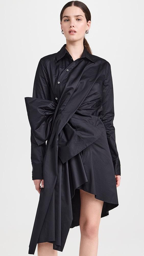 Marques Almeida Shirt Dress with Draped Side Bow | Shopbop Product Image