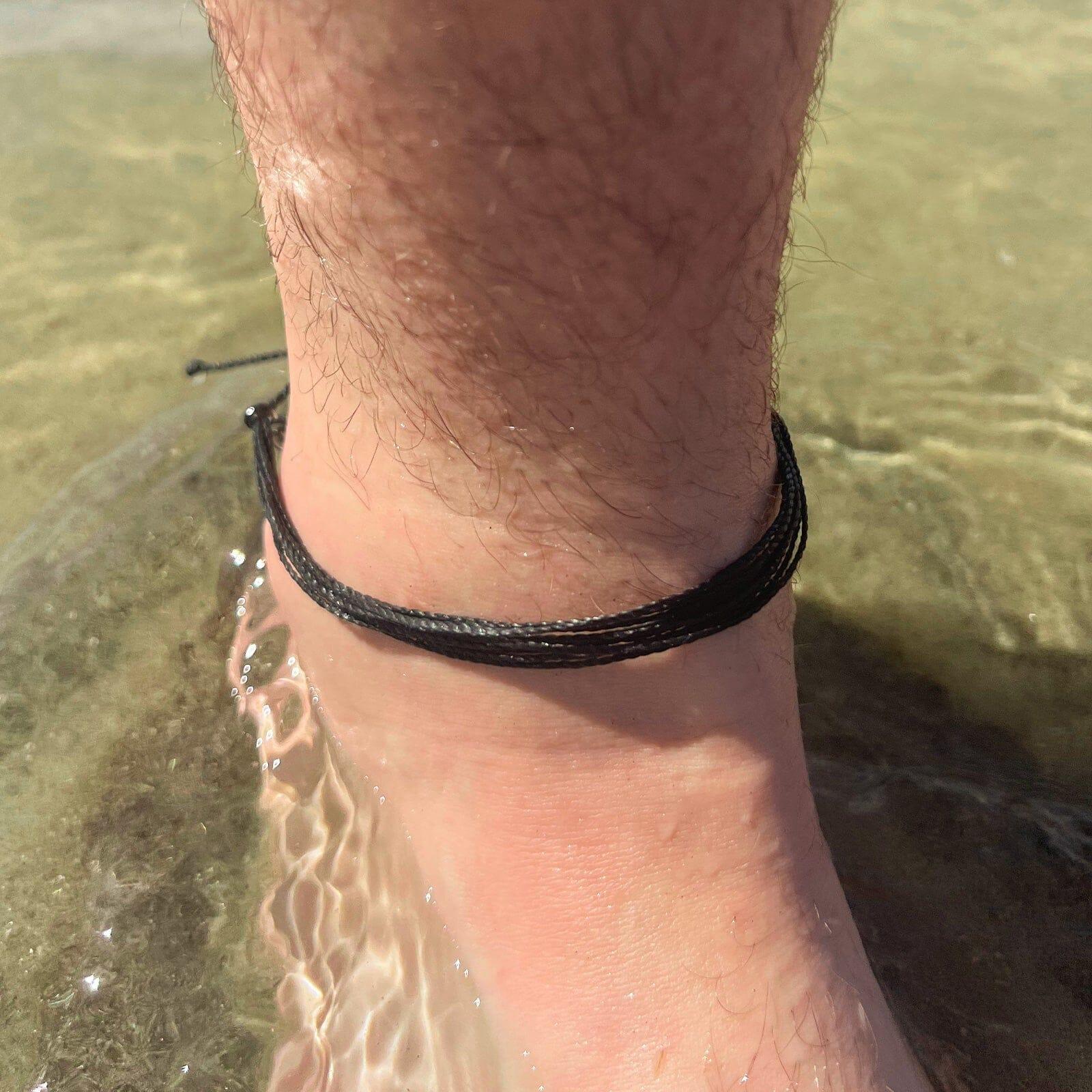 Men's Mixed Seed Bead Stretch Anklet Male Product Image