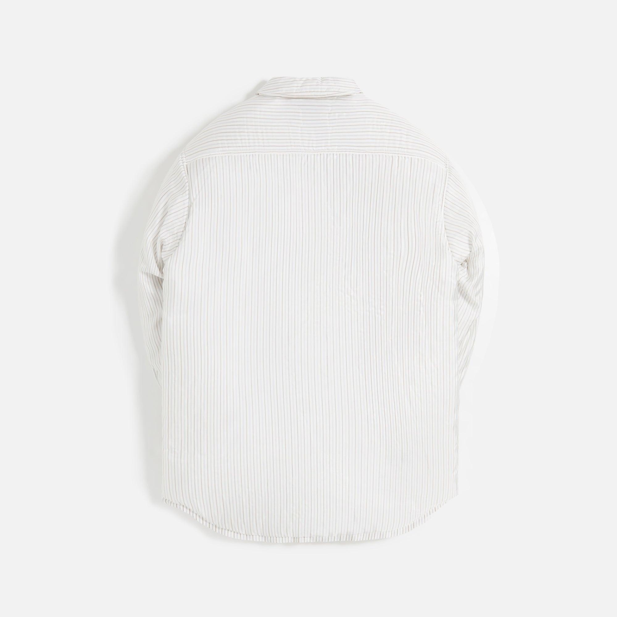 Margiela Oversized Striped Shirt - White Male Product Image