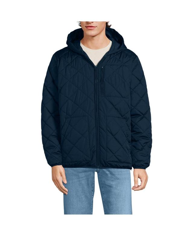 Mens Lands End Diamond Quilted Hooded Jacket Product Image