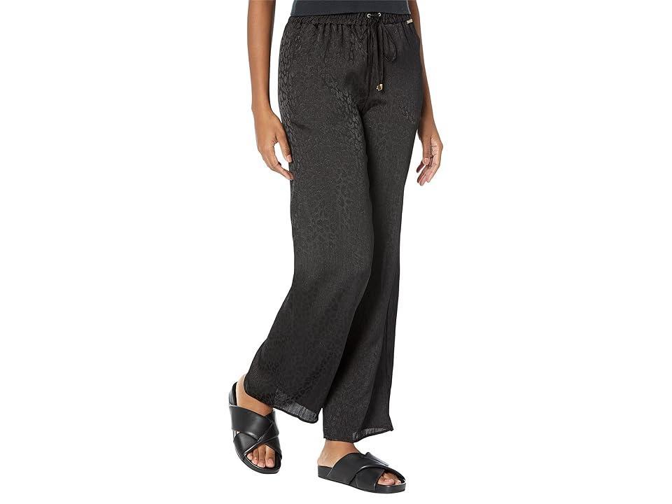 MICHAEL Michael Kors Petite Cheetah Plisse Wide Leg Pants Women's Casual Pants Product Image